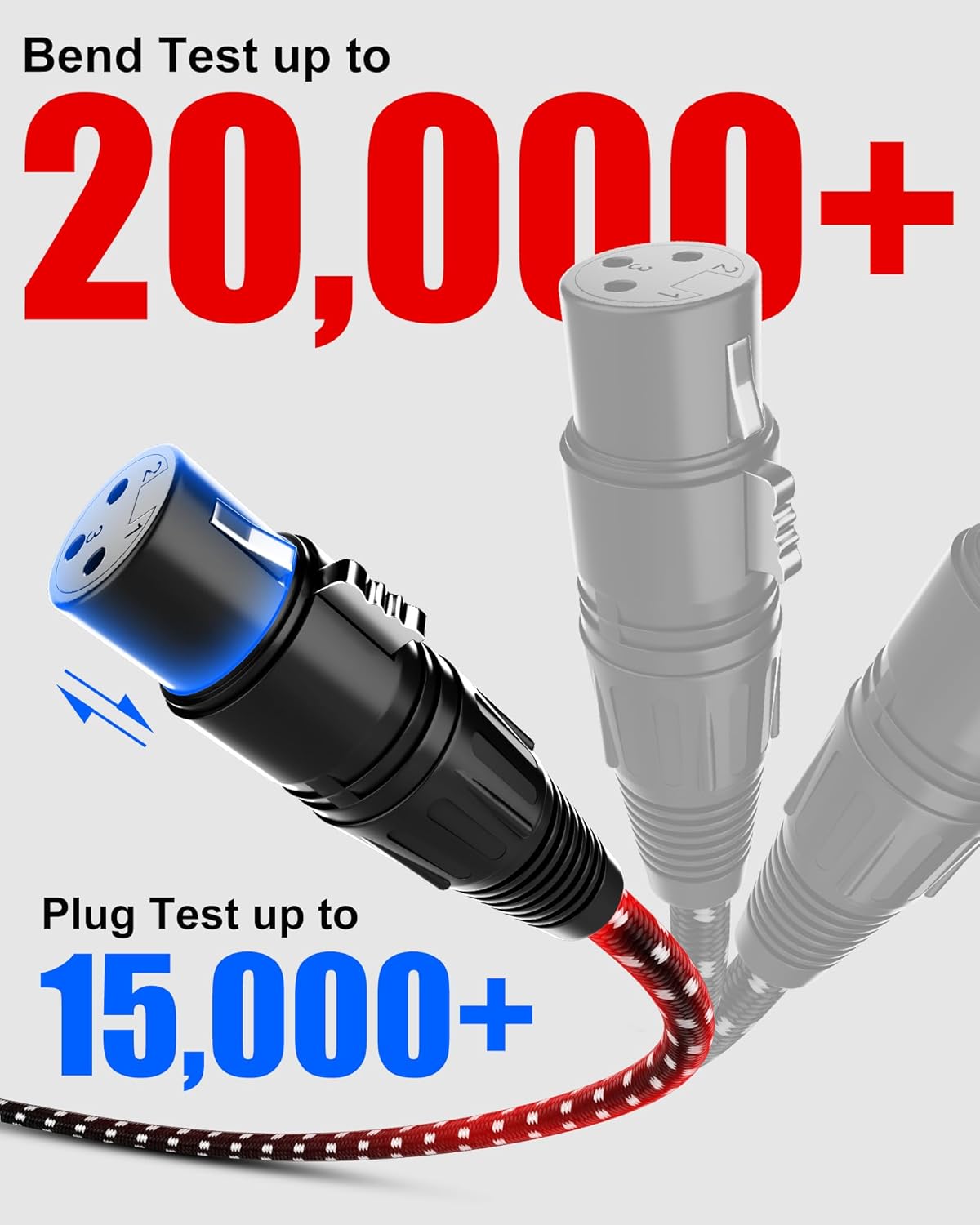 XLR to XLR Cable 3.3FT, 3-Pin Male/Female Balanced Mic Cord for Shure, Speaker