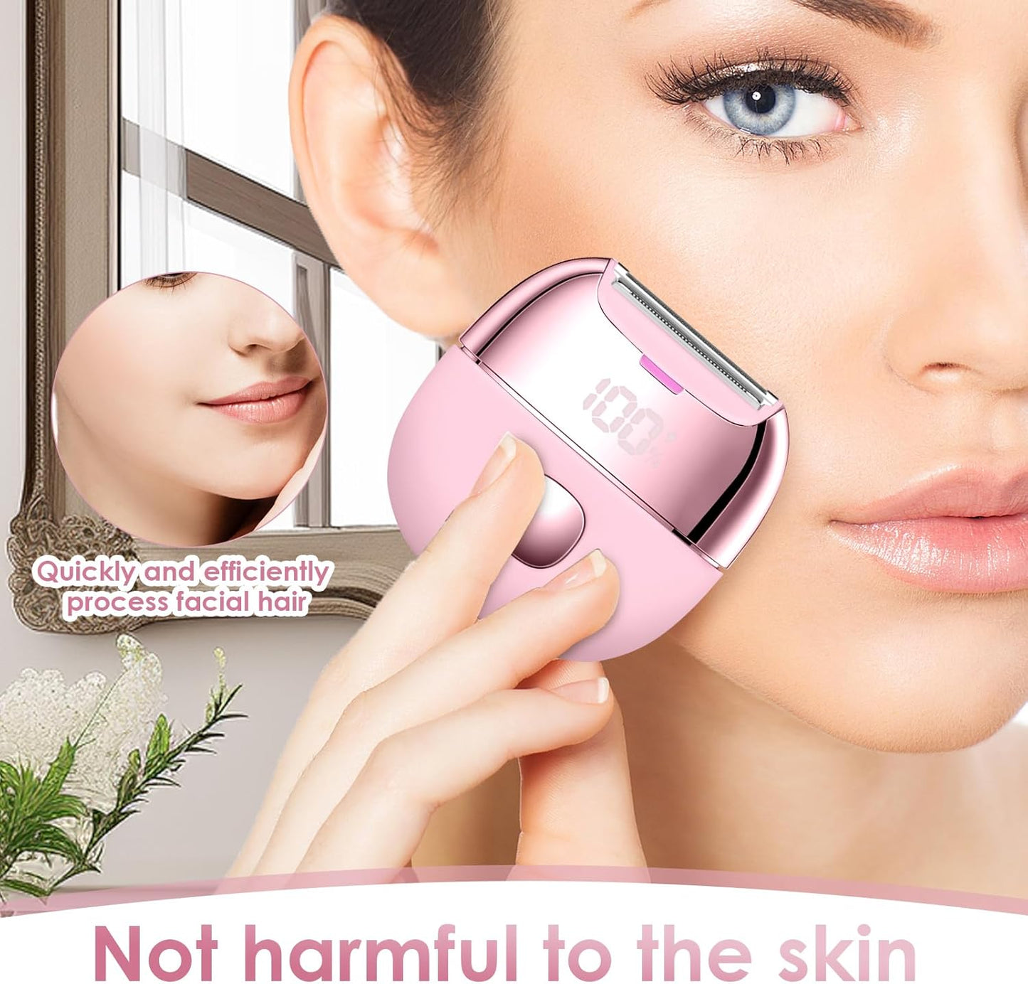 Cordless Electric Shaver for Women: Mini Electric Razors with LED Display - Rechargeable Bikini Trimmer - IPX7 Waterproof Wet Dry Face Razor for Body Public Leg