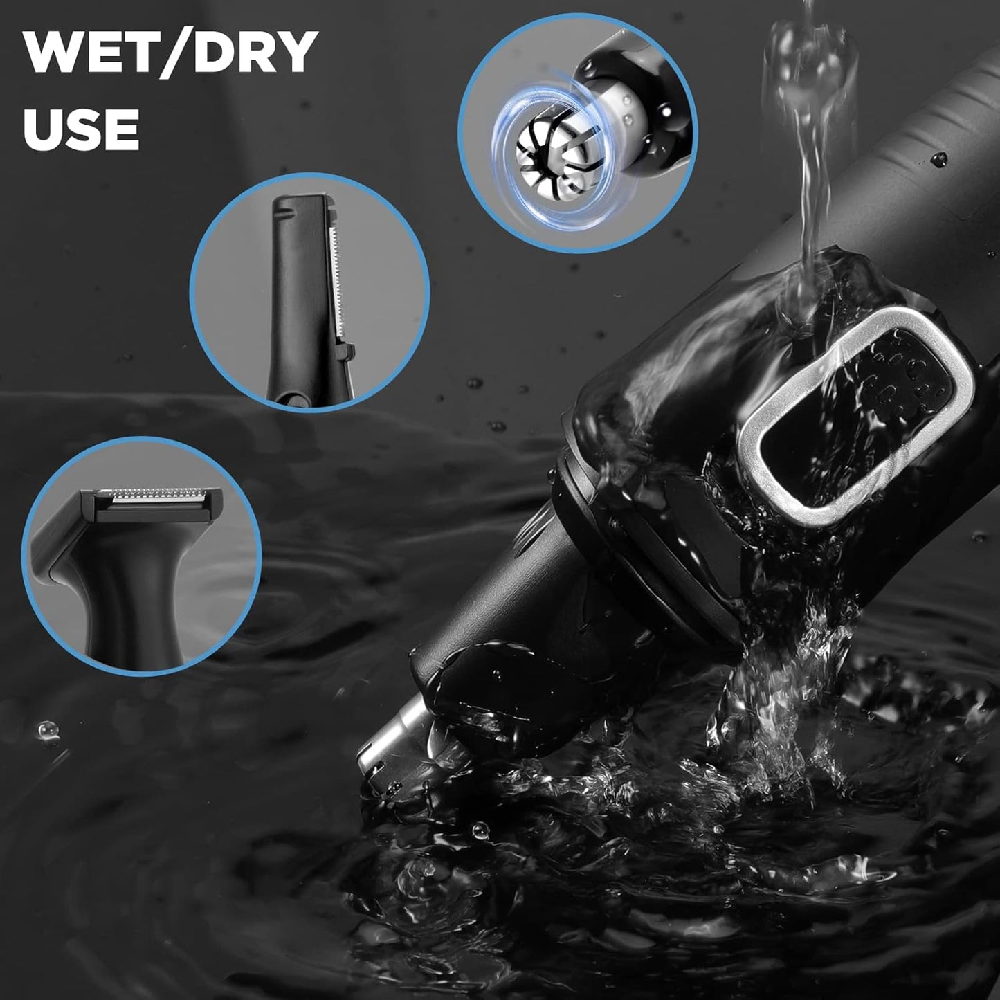 Nose Hair Trimmer for Men,Painless USB Rechargeable Nose Hair Trimmer, Ear and Nose Hair Trimmer for Men, Professional Facial Hair Trimmer with IPX7 Waterproof Dual Edge Blades