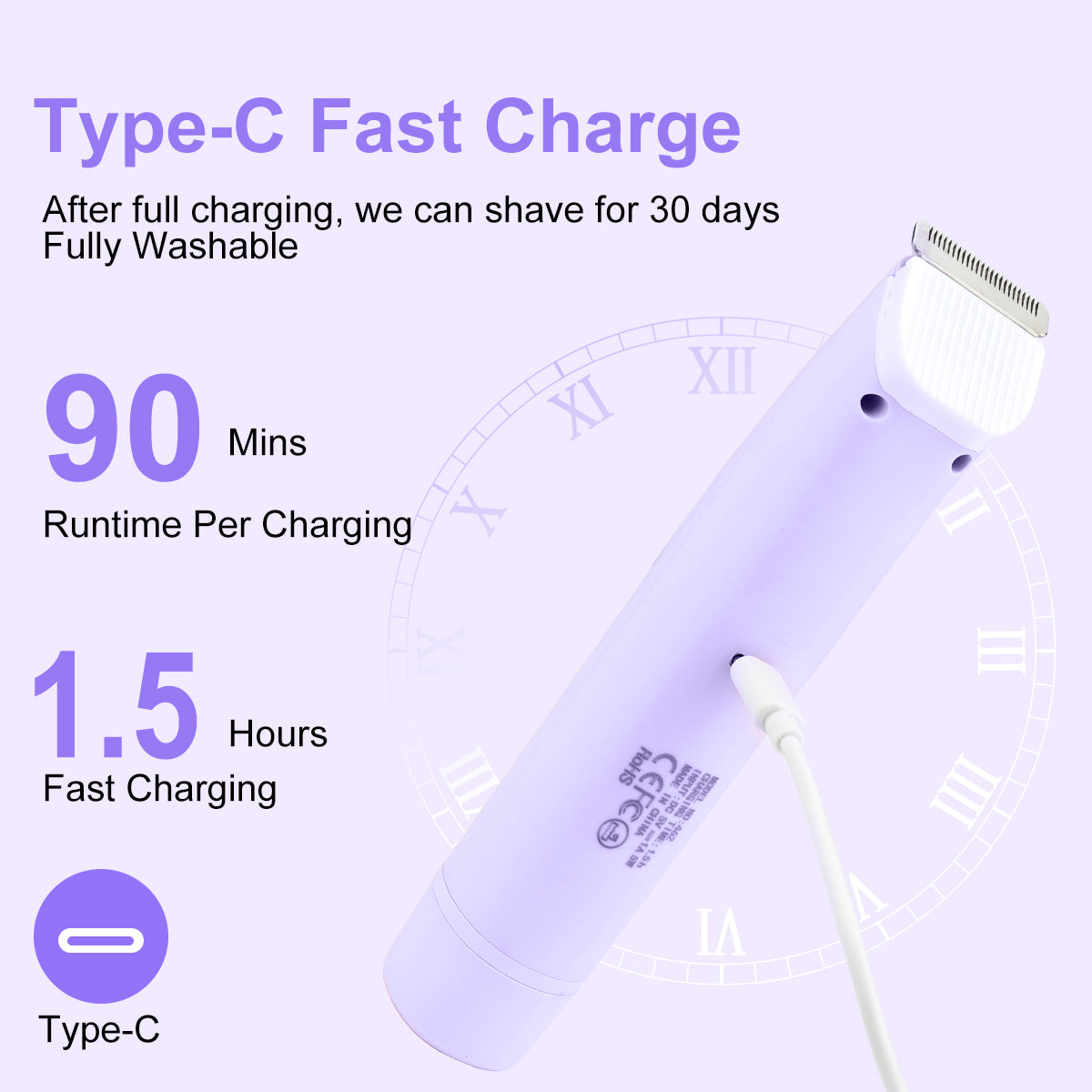 Hoeylife 2 in 1 Women Electric Shaver, Dual Head Bikini Trimmer for Women, IPX6 Waterproof Wet & Dry Use Body Hair Trimmer and Facial Hair Razor for Bikini Underarm Leg Arm Body Face
