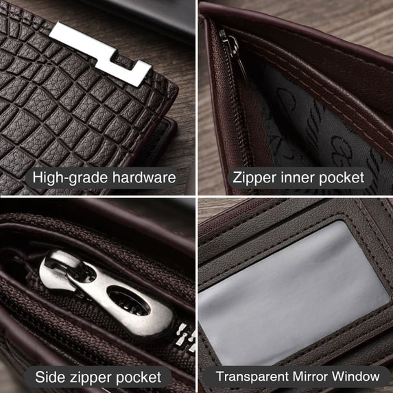 Wallet for Men, RFID Blocking Metal Bifold Men's Wallet, Extra Capacity with Multiple Card Slots, Ultra thin and Simple