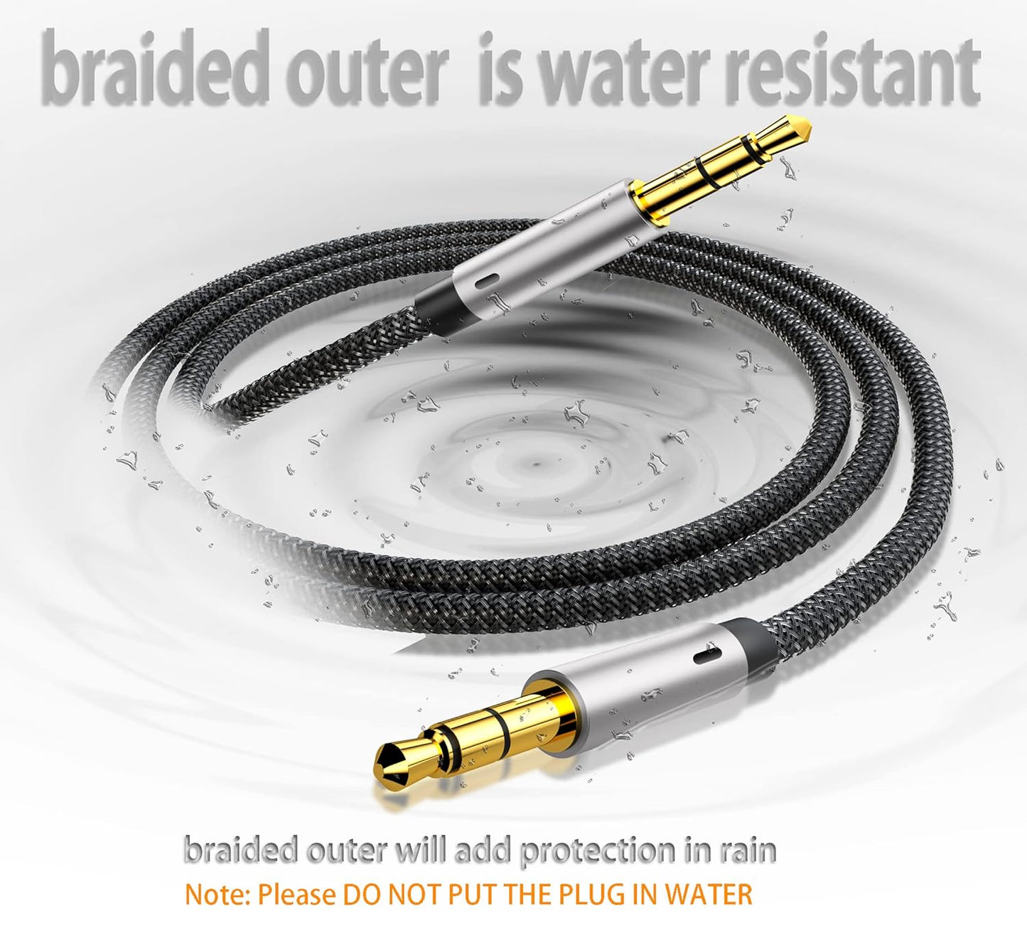 Nylon Braided 3.5mm Aux Cable Hi-Fi Audio Cable, (6ft) Gift for Travel