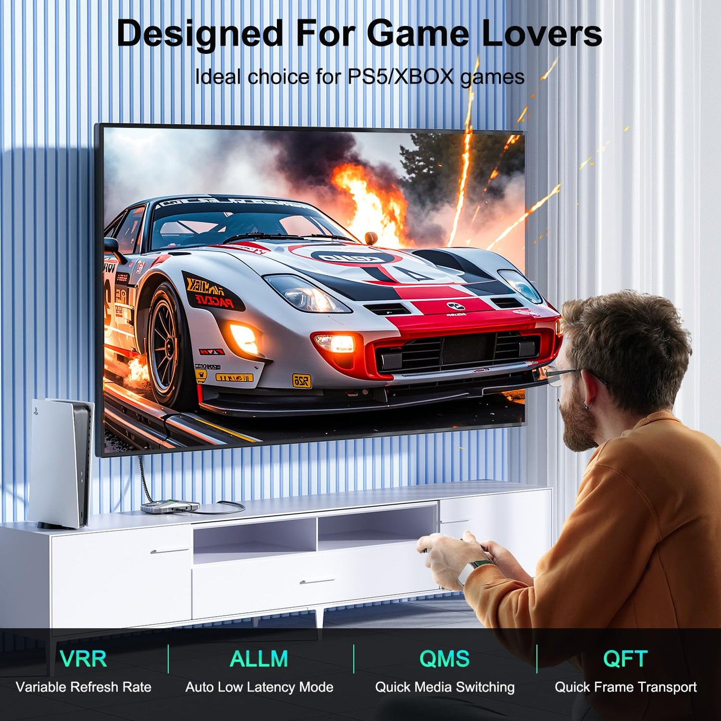 Hoey USB C to HDMI Cable 6ft, 4K HDR 60Hz Nylon Braided Cord for Gaming TV, Monitor, Projector