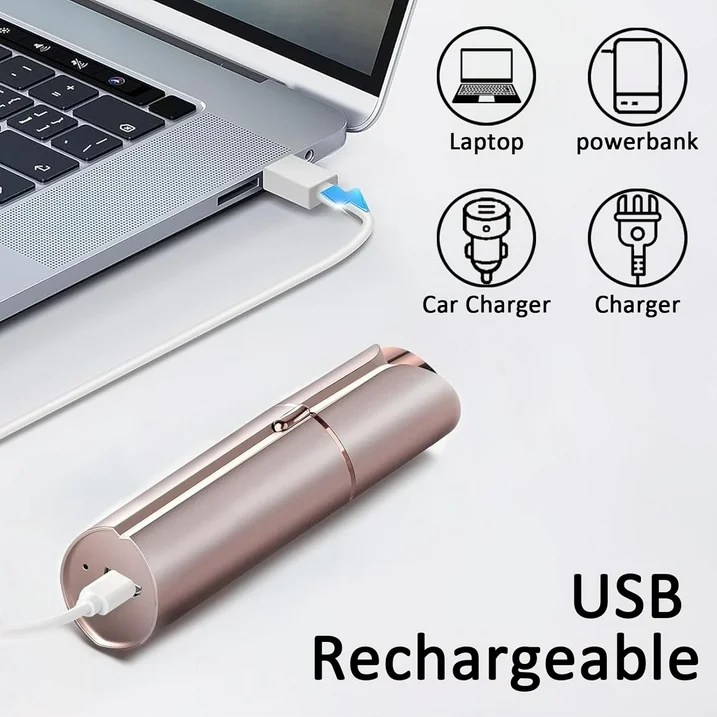 Hoeylife Facial Hair Remover for Women - Painless Face Shaver - Electric Hair Removal Device for Face Lips Peach Fuzz with Light (Rose Red)