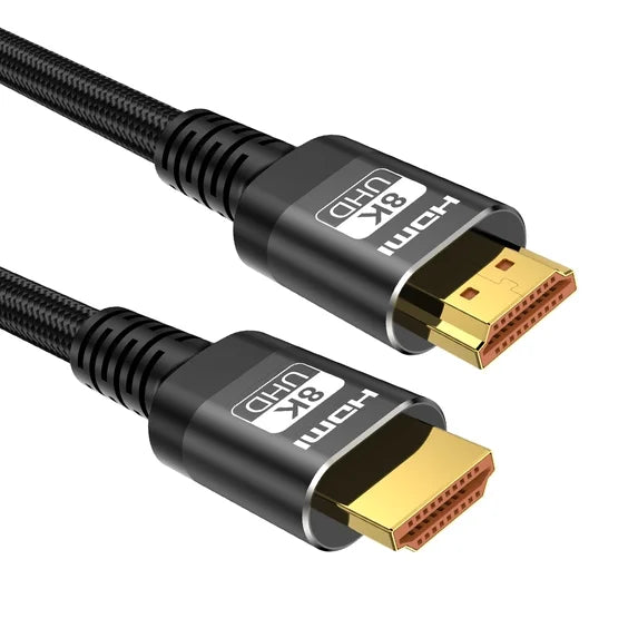 8K HDMI Cable 1M/3.3FT Ultra High Speed HDMI Cable Braided Cord, HDMI Cables 48Gbps (8K@60Hz 7680x4320, 4K@120Hz) Supports Dynamic HDR 10 eARC 3D, Dolby Atmos Compatible with Roku TV/PS5/HDTV