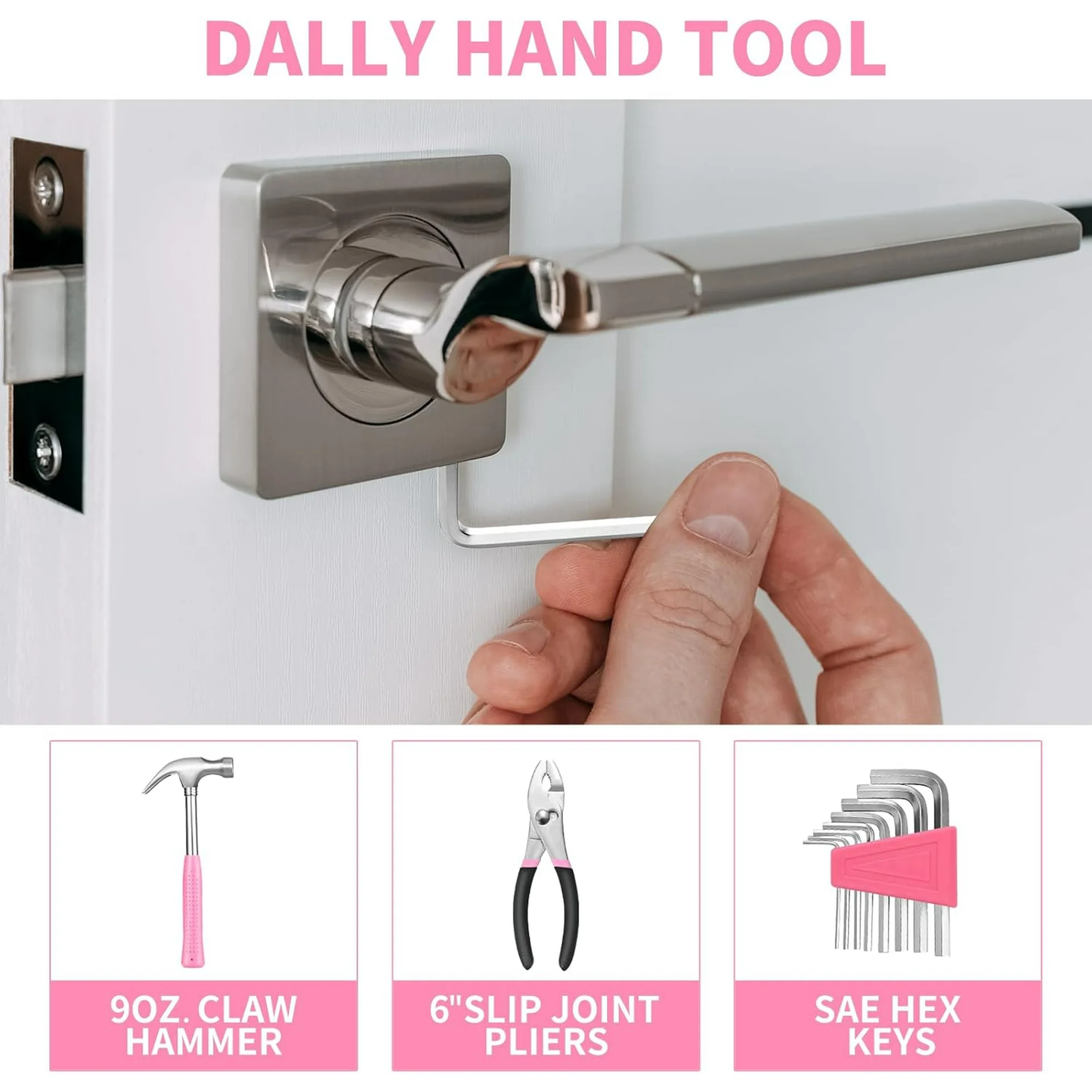 Hoey 39 Piece All Purpose Household Tool Kit Small Basic Home Tool Set with Toolbox Great for Home, Garage, Office and College Dormitory Use, DIY and Crafts