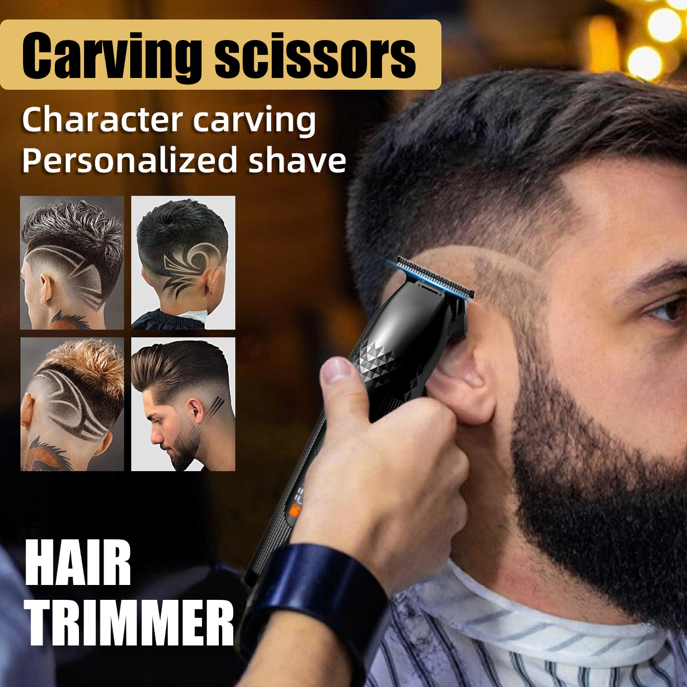 Hair Clippers for Men + T-Blade Trimmer Kit, Rechargeable Barber Trimmer with LCD Display & Guide Combs for Hair Cutting, Cordless Hair Clipper, Professional Clippers Set for Home Use