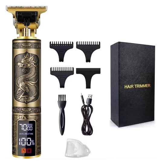 Professional Hair Trimmer for Men,T-Blade Zero Gapped Cordless Edger Clipper Cutting Rechargeable Liners Electric Beard Shaver with LED Display