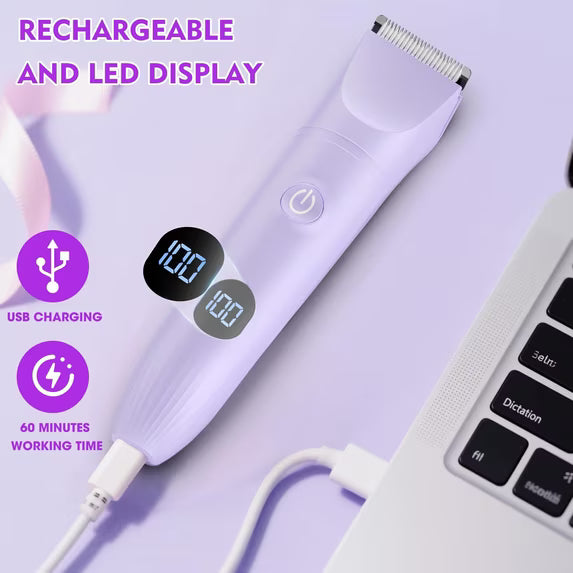 Obacre Bikini Trimmer for Women, 3 in 1 Electric Razors for Women, IPX7 Waterproof Wet Dry Body Shaver Pubic Hair Trimmer Facial Hair Remover with Ceramic Blade USB Recharge Dock Gift for Women