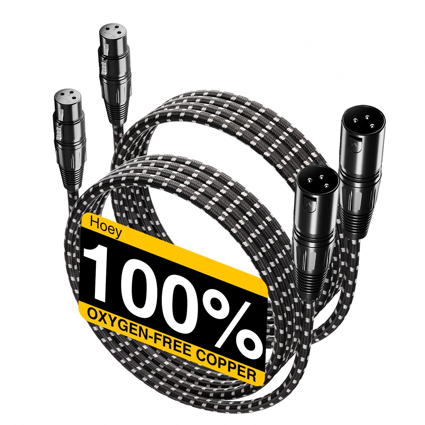 XLR to XLR Cable 3.3FT, 3-Pin Male/Female Balanced Mic Cord for Shure, Speaker