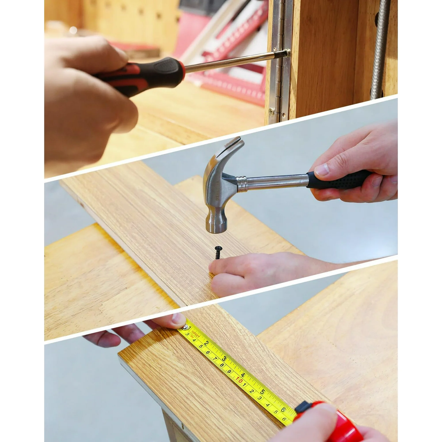 Hoey Home Repair Tool Kit, 146 Pieces Basic Home Repair Tool Set, General Mechanic Tool Set, General Household Tool Kit with Plastic Toolbox, Perfect for Homeowner, Office & College Repairs