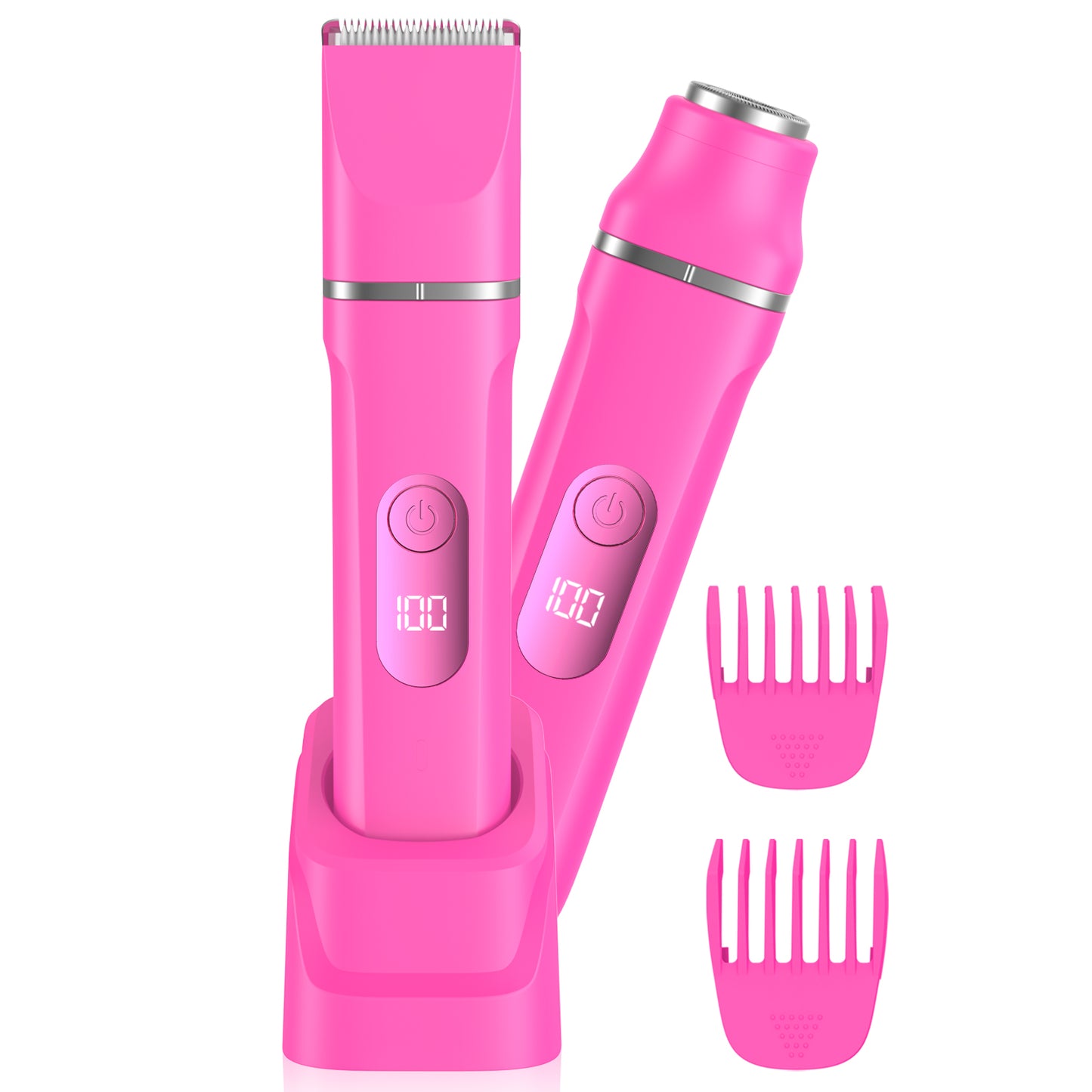 Hoey Bikini Trimmer for Women,Painless Electric Razor for Silk Skin,Cordless Wet/Dry Body Shaver for Trip,Replaceable Lady Facial Groomer,Waterproof Easy Cleaning,