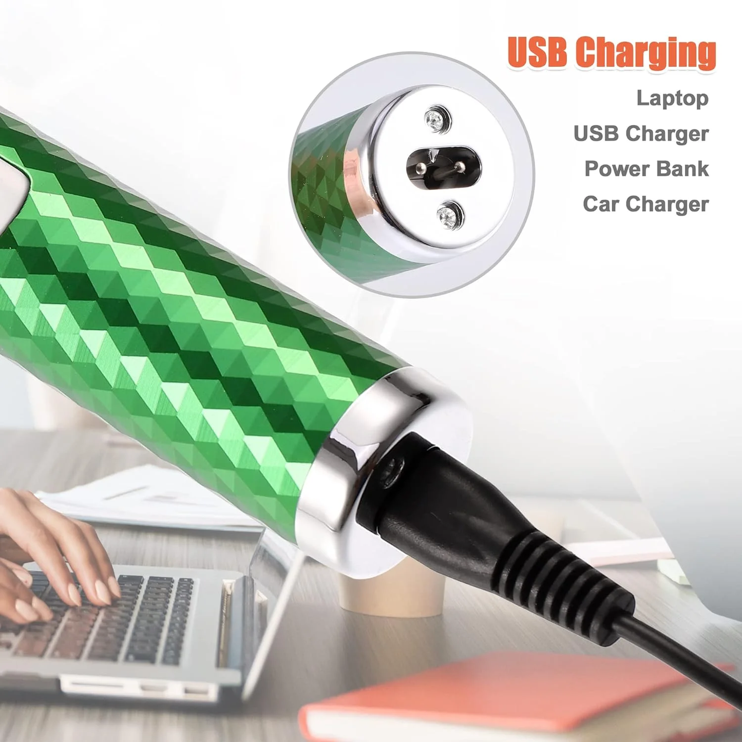 Hoey Electric Razor for Women,5 in 1 Electric Shaver for Women, Portable Rechargeable Hair Trimmer Wet and Dry Cordless Women Shaver Hair Remover for Face, Legs, Nose and Bikini