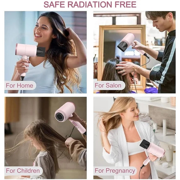 Obacre Professional 1800W Ionic Blow Dryer with Diffuser, Fast Drying Hair Dryer for Women with Frizz Control, Low Noise Design and Multiple Styling Attachments