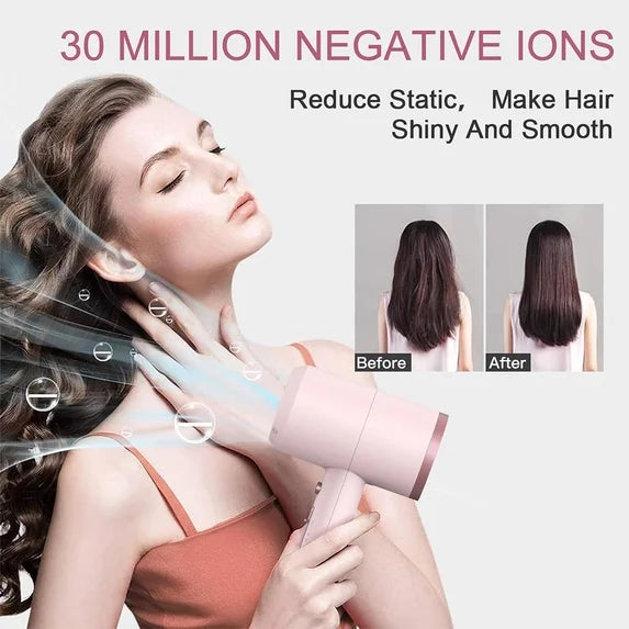 Obacre Professional 1800W Ionic Blow Dryer with Diffuser, Fast Drying Hair Dryer for Women with Frizz Control, Low Noise Design and Multiple Styling Attachments