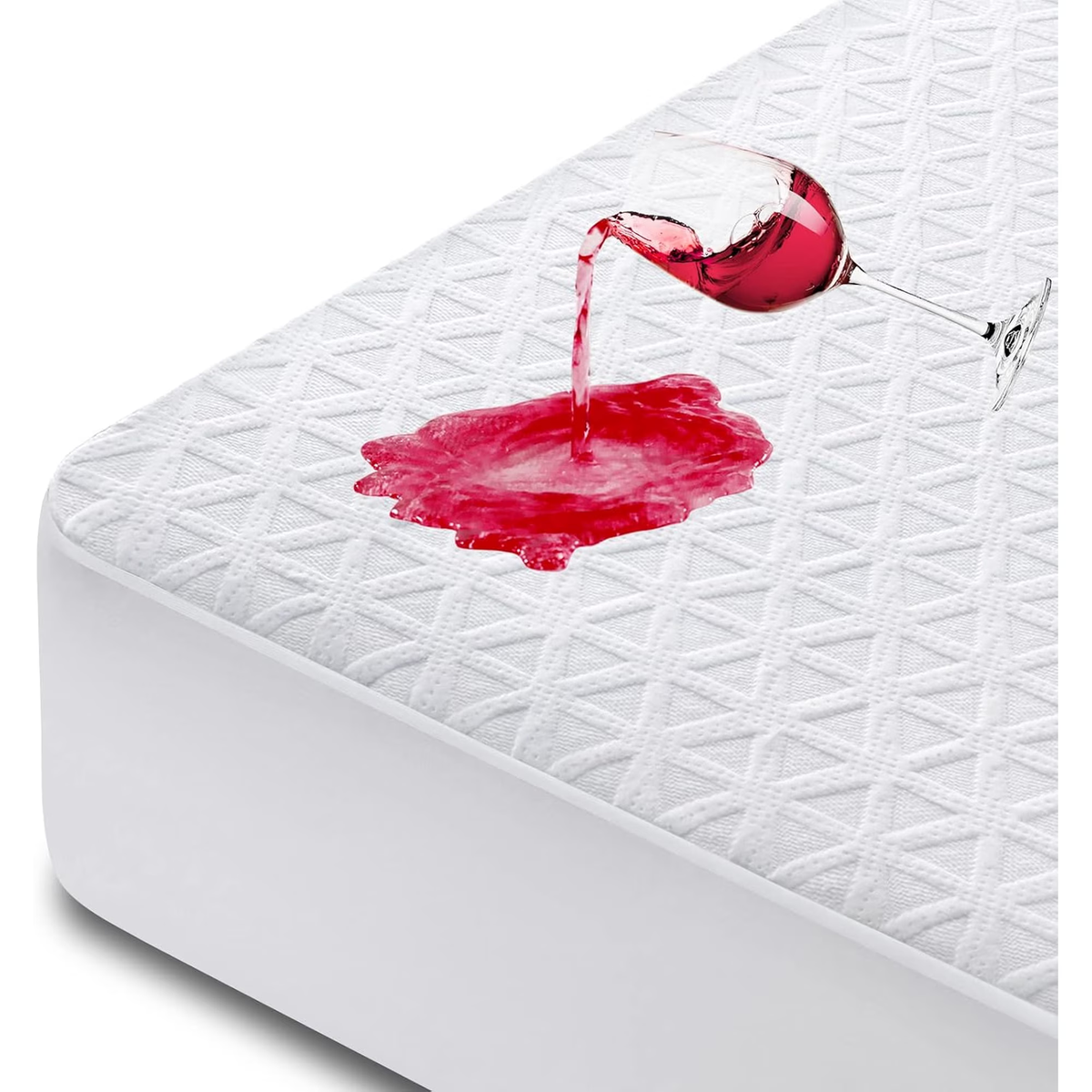 Full Size Waterproof Mattress Protector, Mattress Cover 3D Air Fabric Mattress Pad Cover Smooth Soft Breathable Noiseless, 15'' Deep Pocket
