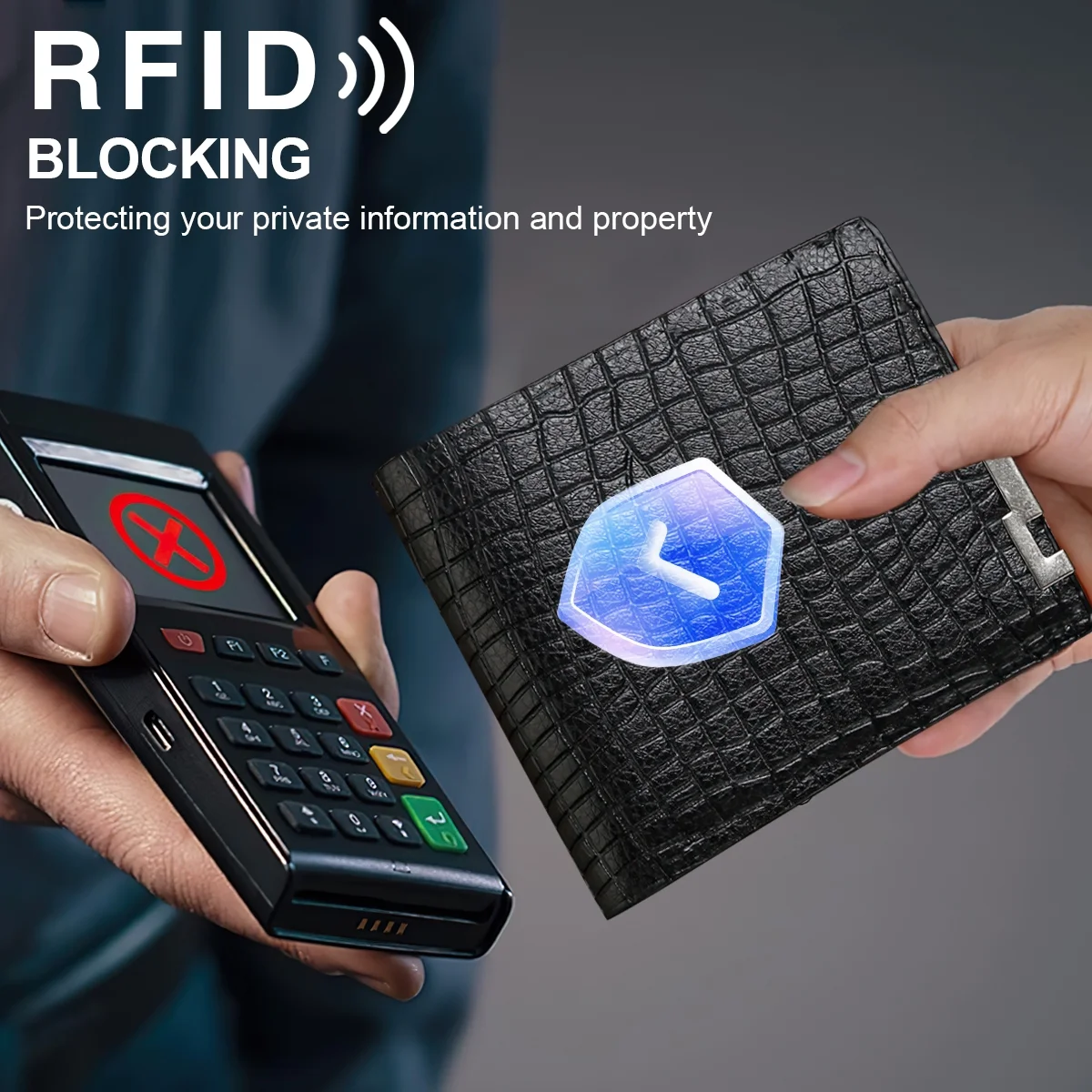 Wallet for Men, RFID Blocking Metal Bifold Men's Wallet, Extra Capacity with Multiple Card Slots, Ultra-thin and Simple