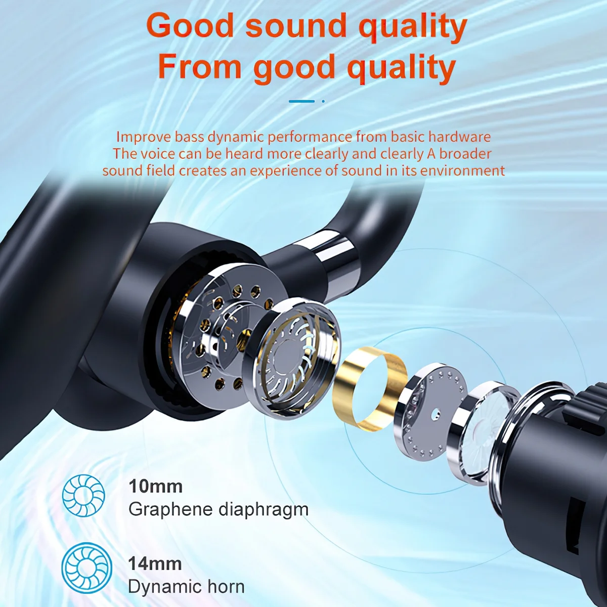 Bluetooth Headset, V5.3 Wireless Earpiece Bass Stereo, Built-in Microphone, 48H Talk Time, 5 Days Standby Time, Wireless Headset with Mic for Work Business Office Trucker