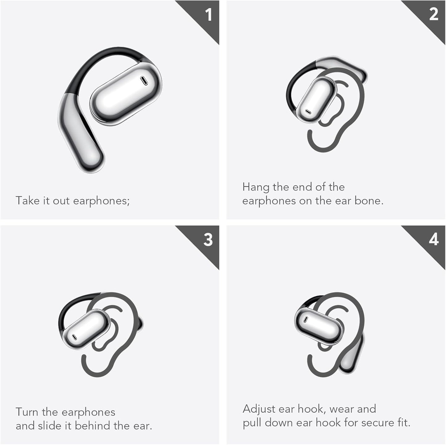 Wireless Earbuds, 2025 Ear Buds with Big Bass Stereo Sound, Lightweight Bluetooth Earbuds with 48 Hours Playtime, in-Ear Fit Earphones, IPX7, Hands-Free Calls with AI for iPhone, Android, Pad