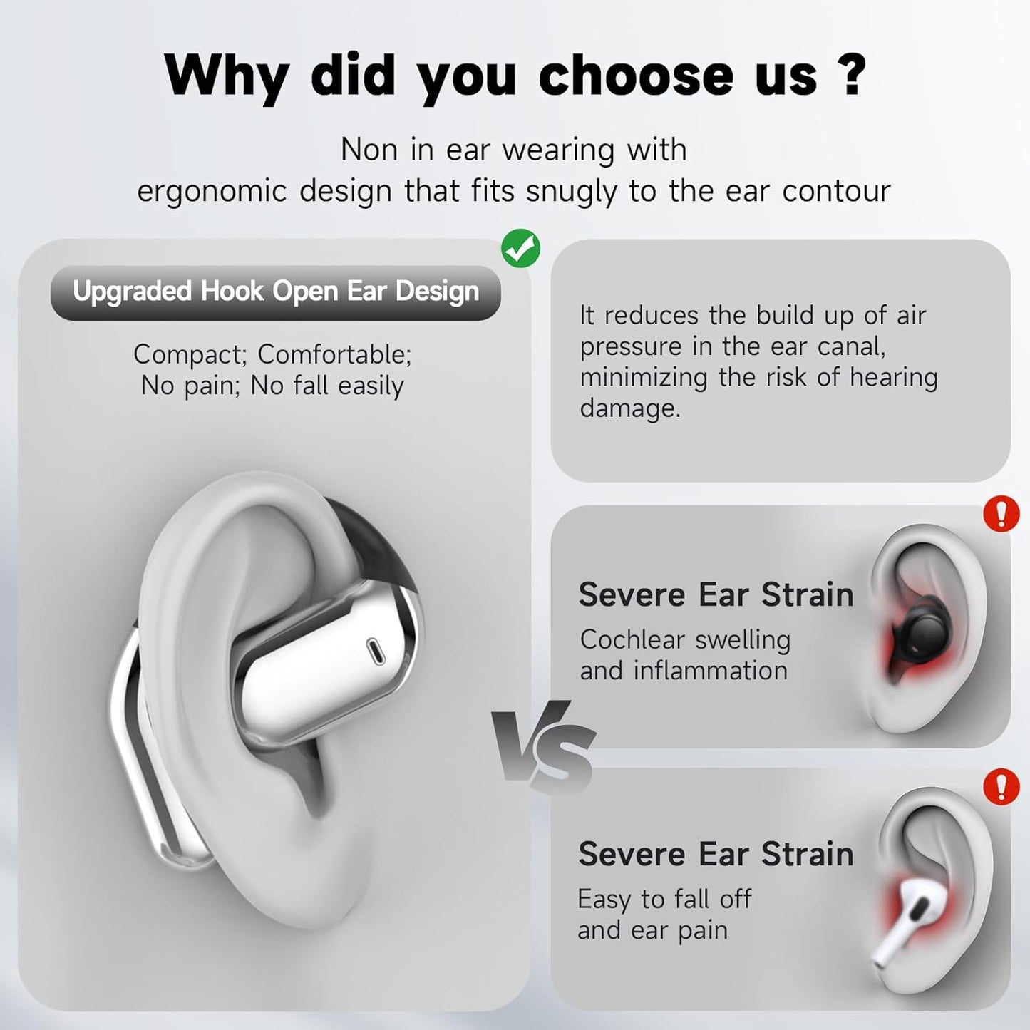 Wireless Earbuds, 2025 Ear Buds with Big Bass Stereo Sound, Lightweight Bluetooth Earbuds with 48 Hours Playtime, in-Ear Fit Earphones, IPX7, Hands-Free Calls with AI for iPhone, Android, Pad